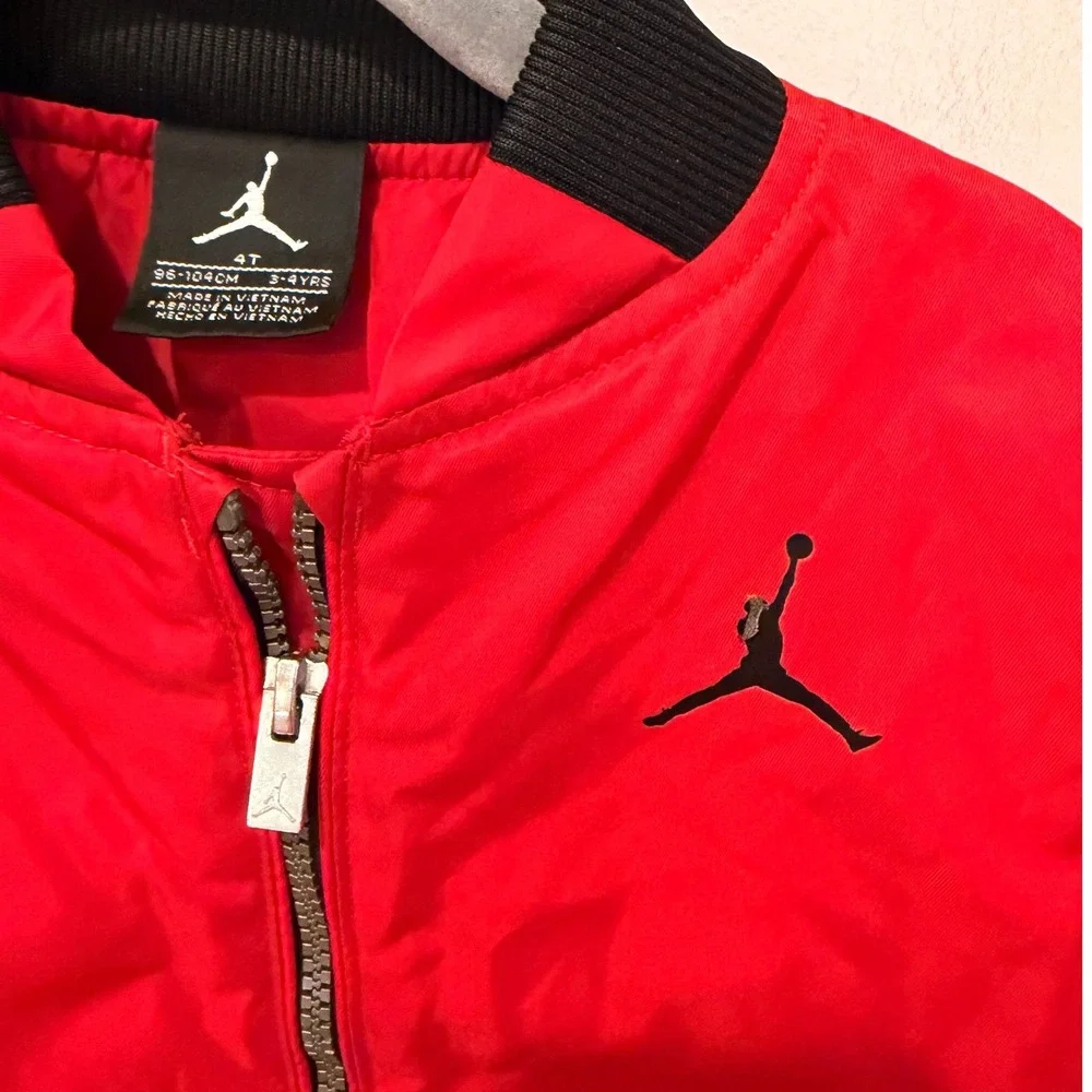 Jordan Boys Red Bomber Jacket Jumpman 23 Graphic Full Zip Coat 4T